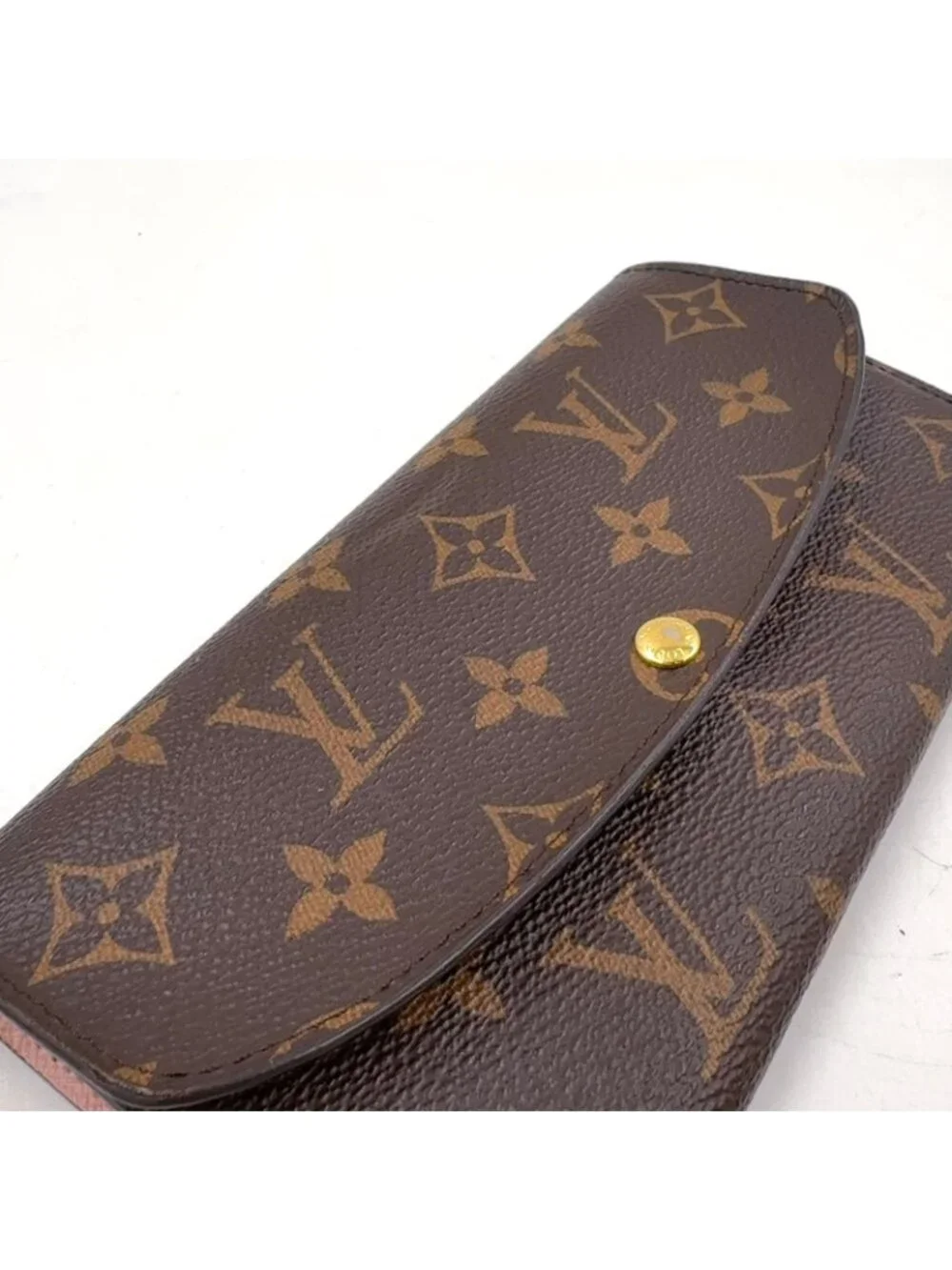 Louis Vuitton Portefeuille Emily Monogram Initials Leather Brown Light Pink